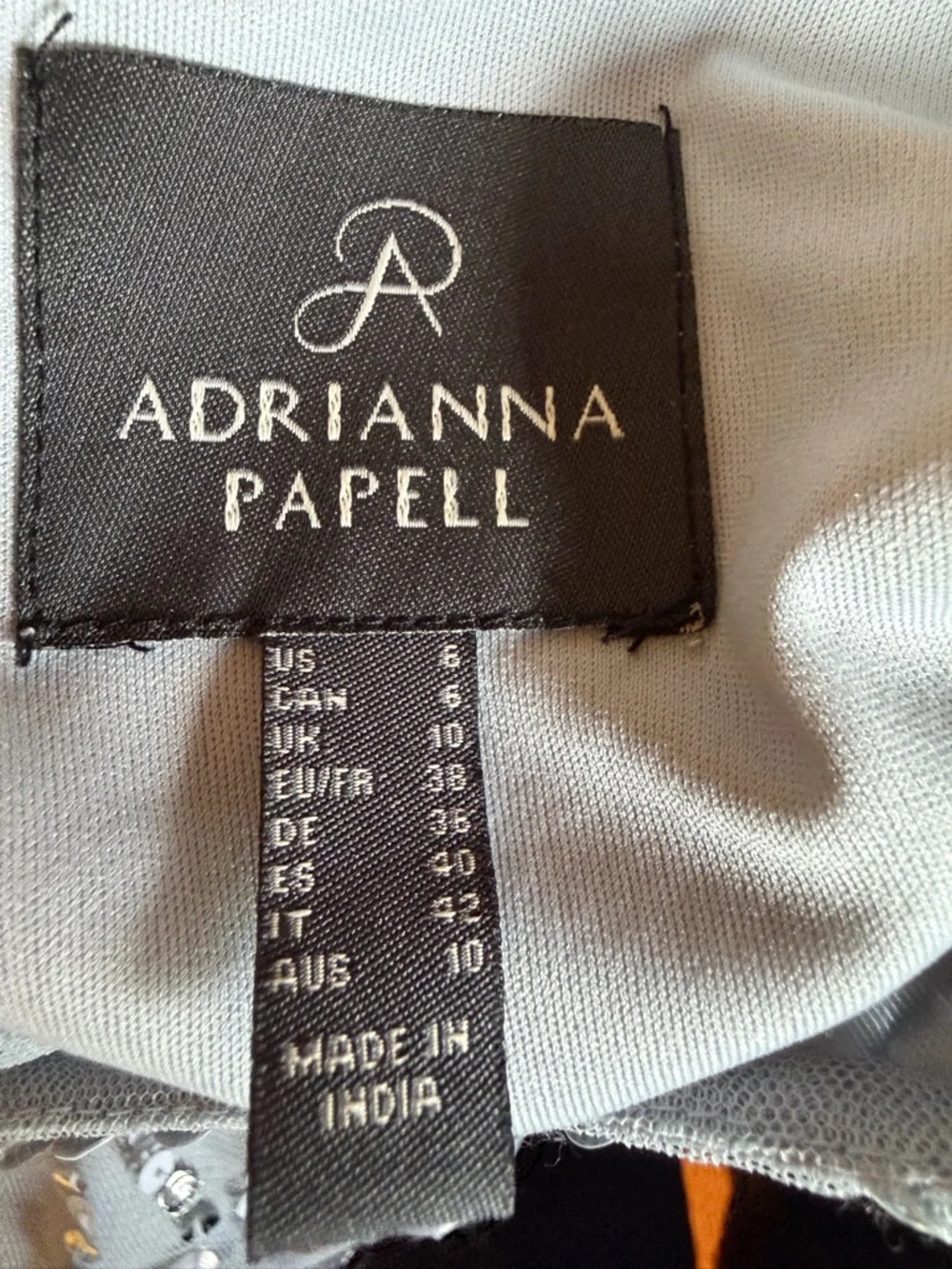 Adrianna Papell Silver Sequin Long-Sleeve Beaded A-Line Cocktail Dress - Size 6 - Picture 10 of 13